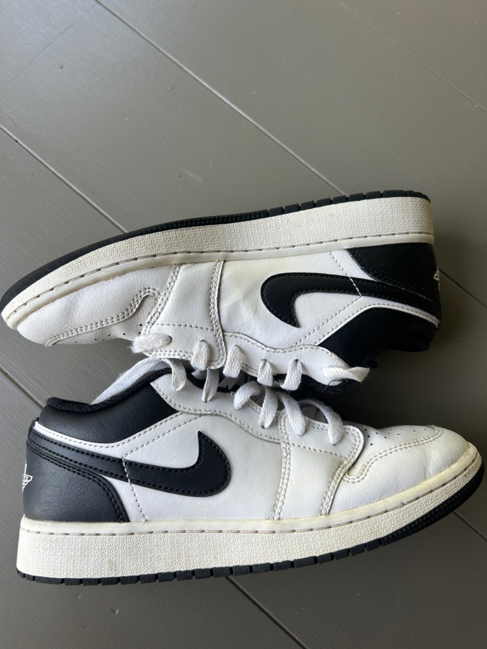 Jordan White and Black Low-Top Sneakers